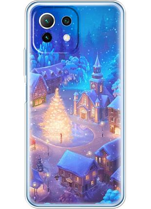 Чехол силиконовый с картинкой на xiaomi mi 11 lite 5g ne (новогодний)