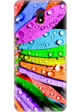 Чехол силиконовый с картинкой на xiaomi redmi 8a (цветные листья)