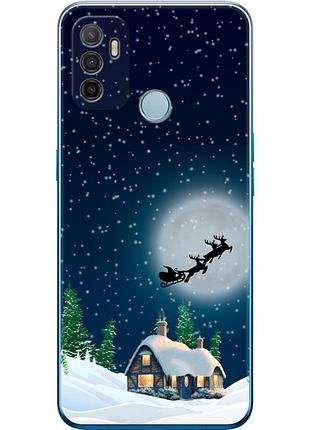 Чехол силиконовый с картинкой на oppo a53 (новогодний)