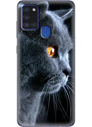 Чехол силиконовый с картинкой на samsung galaxy a21s (a217) (британский кот)