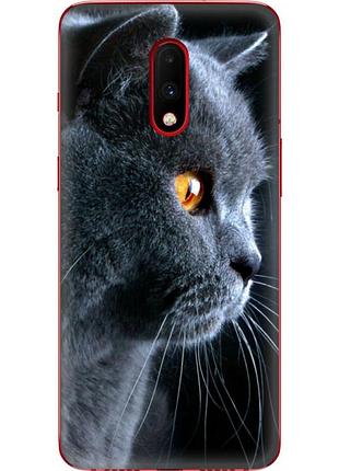 Чехол силиконовый с картинкой на oneplus 7 (британский кот)