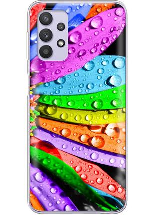 Чохол силіконовий з картинкою на samsung galaxy a72 (a725) (кольорові листки)