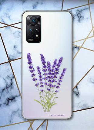 Прозорий чохол на xiaomi redmi note 11 pro дизайн лаванда (принт 28)