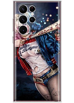 Чехол силиконовый с картинкой на samsung galaxy s22 ultra (s908) (харли квинн, harley quinn)