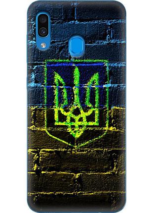 Чехол силиконовый с картинкой на samsung galaxy a20 (a205) (патриотический, герб украины)