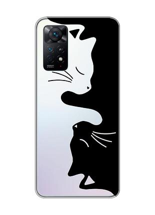 Прозорий чохол на xiaomi redmi note 11 pro дизайн котики (принт 118)