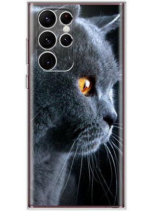 Чехол силиконовый с картинкой на samsung galaxy s22 ultra (s908) (британский кот)