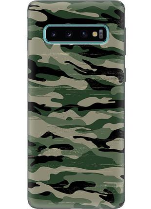 Чехол силиконовый с картинкой на samsung galaxy s10 (g973) (патриотический, камуфляж)