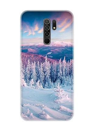 Чехол на xiaomi redmi 9 зимние горы (принт 163)