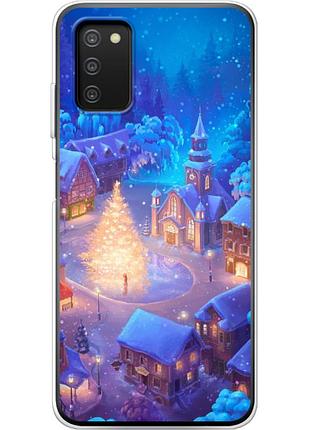 Чехол силиконовый с картинкой на samsung galaxy a03s (a037) (новогодний)