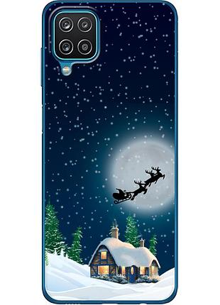 Чехол силиконовый с картинкой на samsung galaxy a12 (a125) (новогодний)