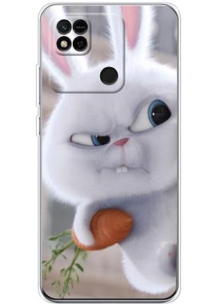 Чехол силиконовый с картинкой на xiaomi redmi 10a (кролик снежок)