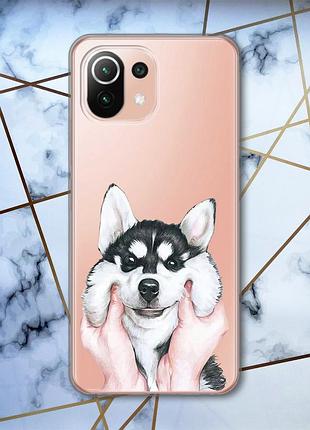 Прозрачный чехол на xiaomi mi 11 lite мордашка (принт 121)