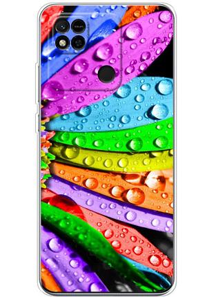 Чехол силиконовый с картинкой на xiaomi redmi 10a (цветные листья)