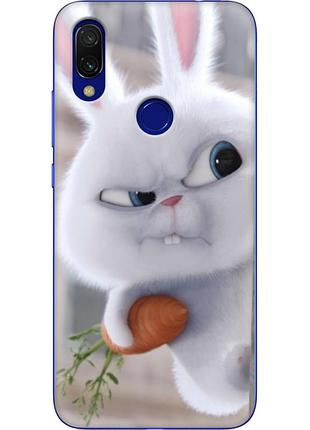 Чехол силиконовый с картинкой на xiaomi redmi 7 (кролик снежок)