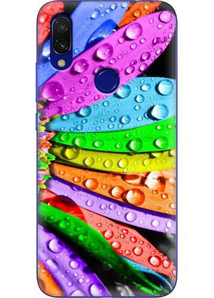 Чехол силиконовый с картинкой на xiaomi redmi 7 (цветные листья)