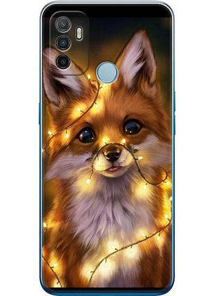 Чехол силиконовый с картинкой на oppo a53 (новогодний, лисичка)