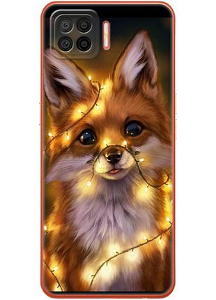Чехол силиконовый с картинкой на oppo a73 (новогодний, лисичка)