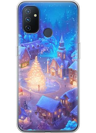 Чехол силиконовый с картинкой на oneplus nord n100 (новогодний)