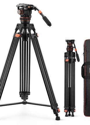 Профессиональный штатив трипод с жидкостной головкой k&f concept va3+bv60 серии dv 1,91м (kf09.148v1)