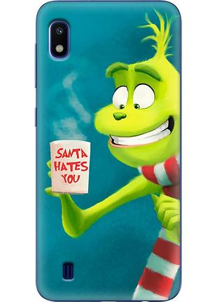 Чехол силиконовый с картинкой на samsung galaxy a10 (a105) (новогодний, гринч)