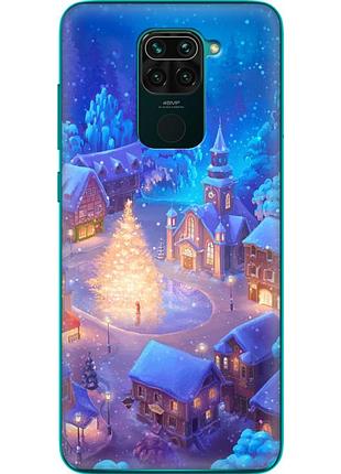 Чехол силиконовый с картинкой на xiaomi redmi note 9 (новогодний)