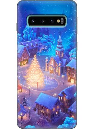 Чехол силиконовый с картинкой на samsung galaxy s10 (g973) (новогодний)