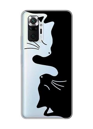 Прозрачный чехол для xiaomi redmi note 10 pro / note 10 pro max кошечки (принт 118)
