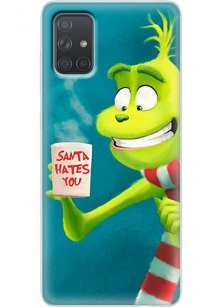 Чохол силіконовий з картинкою на samsung galaxy a71 (a715) (новорічний, грінч)