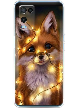 Чохол силіконовий з картинкою на oppo a54 (новорічний, лисичка)