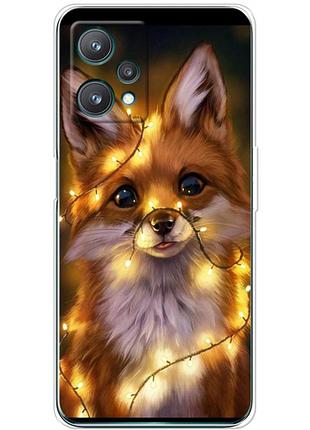 Чехол силиконовый с картинкой на realme 9 pro (новогодний, лисичка)
