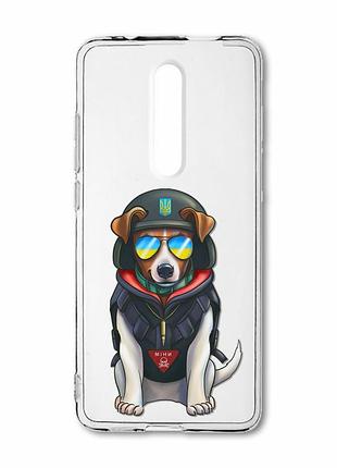 Прозрачный чехол на xiaomi mi 9t/k20 :: пёс патрон (патриотический принт 4)