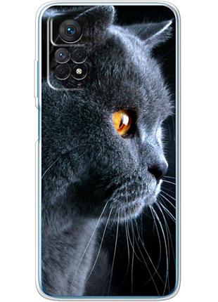Чехол силиконовый с картинкой на xiaomi redmi note 11 pro (британский кот)