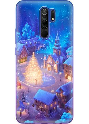 Чехол силиконовый с картинкой на xiaomi redmi 9 (новогодний)