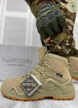 Тактические демисезонные военные ботинки lowa zephyr gtx из натуральной замши койот (словакия) (арт. 12804)