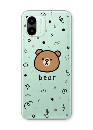 Прозрачный чехол на xiaomi redmi a1 мишка (принт 76)