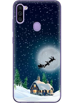 Чехол силиконовый с картинкой на samsung galaxy m11 (m115) (новогодний)