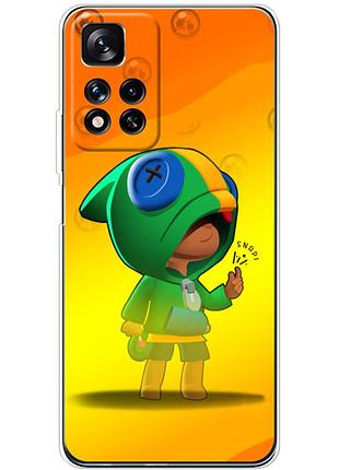 Чехол силиконовый с картинкой на xiaomi redmi note 11 pro plus 5g (бравл старс, brawl stars)