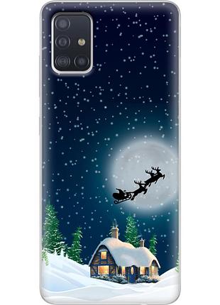 Чехол силиконовый с картинкой на samsung galaxy a51 (a515) (новогодний)