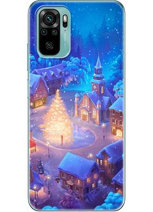 Чехол силиконовый с картинкой на xiaomi redmi note 10s (новогодний)