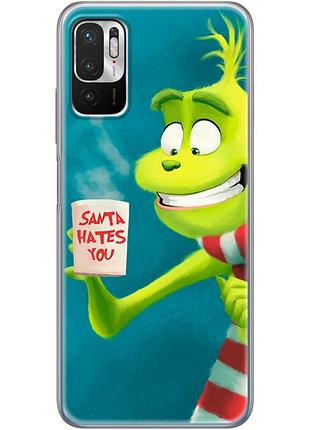 Чохол силіконовий з картинкою на xiaomi redmi note 10 5g (новорічний, грінч)