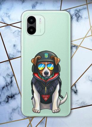 Прозрачный чехол на xiaomi redmi a1 пёс патрон (патриотический принт 4)