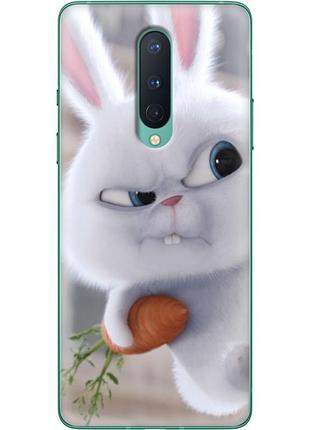 Чохол силіконовий з картинкою на oneplus 8 (кролик сніжок)
