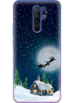 Чехол силиконовый с картинкой на xiaomi redmi 9 (новогодний)