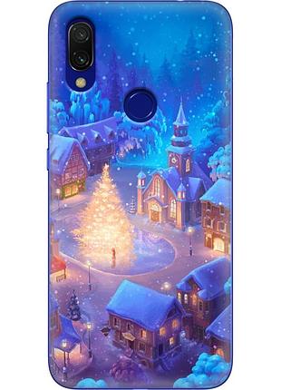 Чехол силиконовый с картинкой на xiaomi redmi 7 (новогодний)