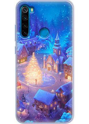 Чехол силиконовый с картинкой на xiaomi redmi note 8 (новогодний)