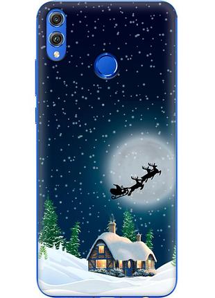 Чехол силиконовый с картинкой на huawei honor 8x (новогодний)