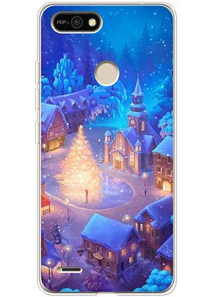 Чохол силіконовий з картинкою на tecno pop 2f (новорічний)