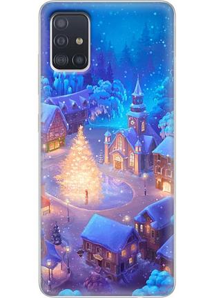 Чехол силиконовый с картинкой на samsung galaxy a51 (a515) (новогодний)