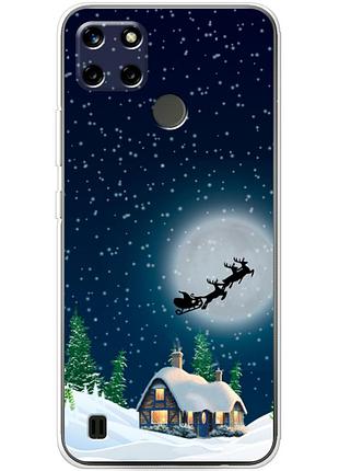 Чехол силиконовый с картинкой на realme c21y (новогодний)
